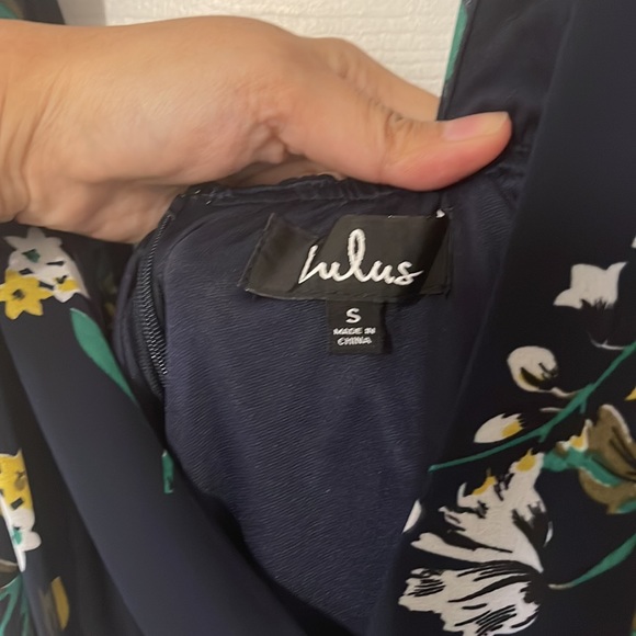 Lulus Remember the Days Navy Blue Floral Print Maxi Dress Small, Gently Worn - Picture 9 of 11